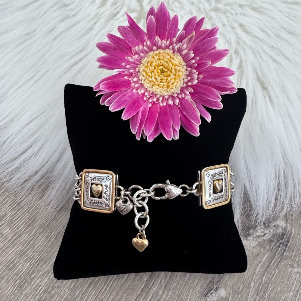 π BRIGHTON Reversible Two-Tone Square Station Bracelet Live, Love, Laugh, Dream - Picture 4 of 6